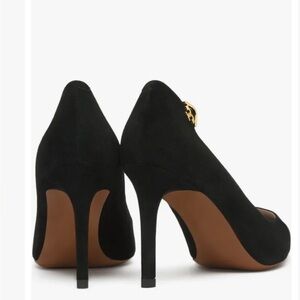 NIB Tory Burch Elizabeth 85mm Pump - Royal Suede, Black - Size 10